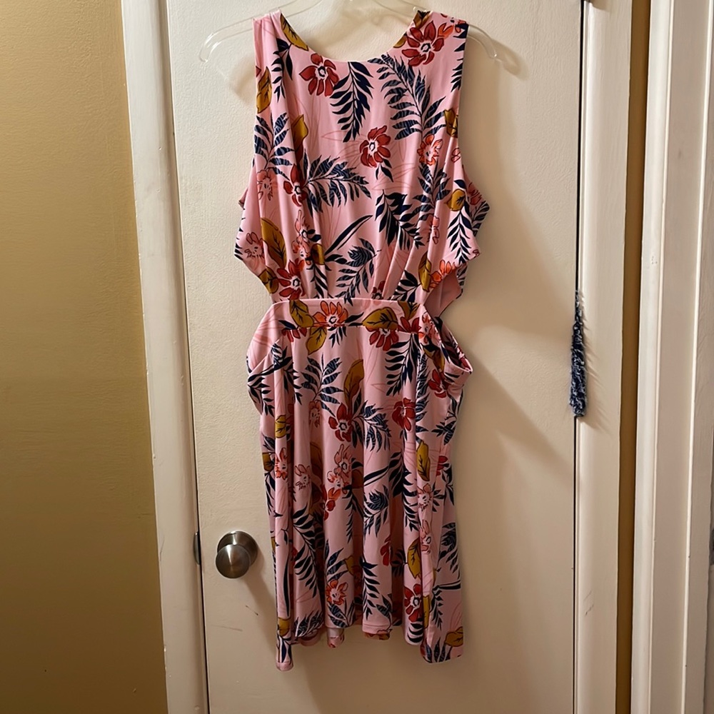 Pink Floral Mini Dress